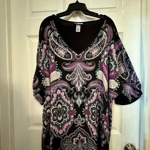 Catherines Black and Purple Paisley Blouse